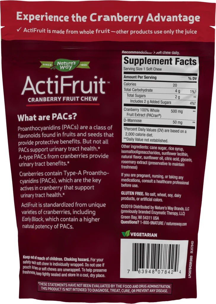 Nature&#39;s Way ActiFruit 20 Soft Chews Bag