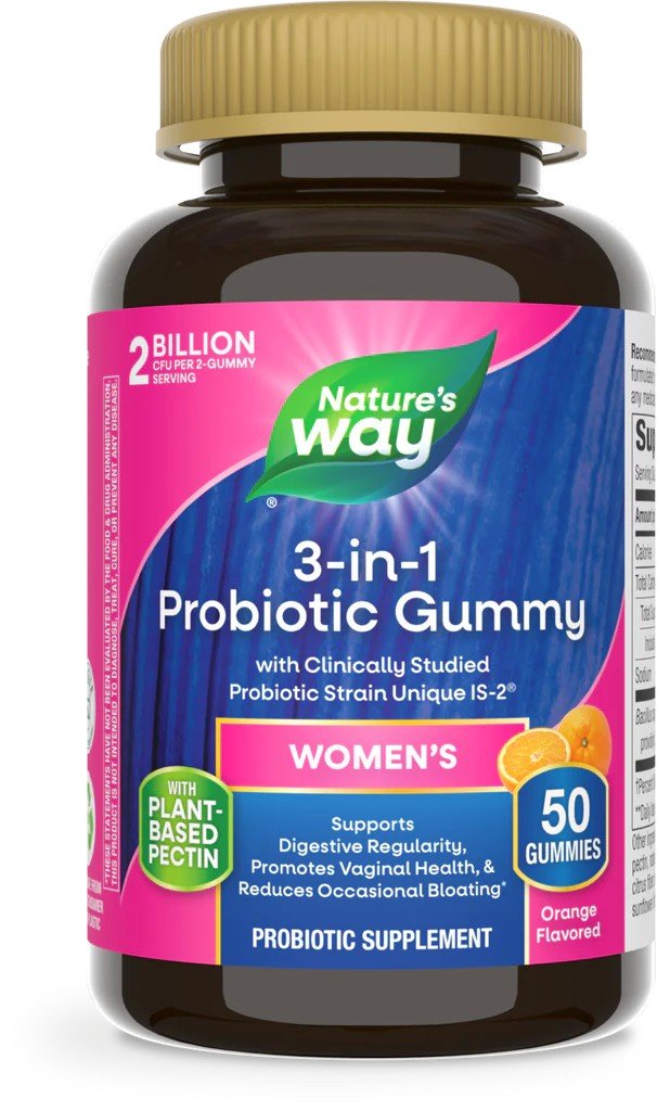 Nature&#39;s Way 3-in-1 Probiotic Gummy Women&#39;s-Orange Flavored 50 Gummy