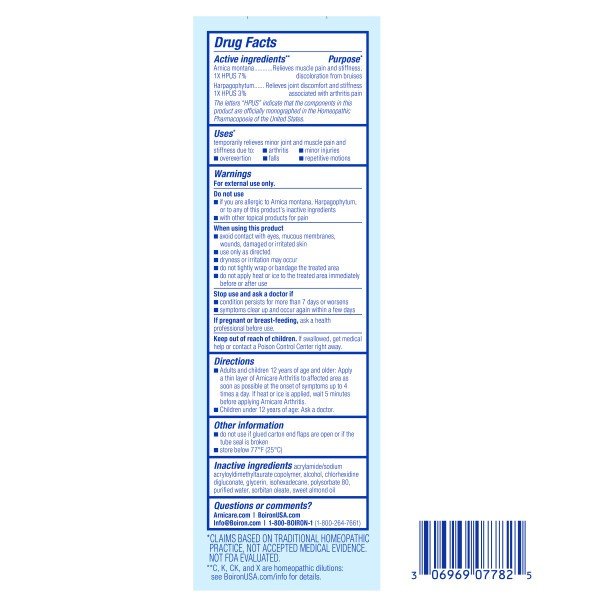 Boiron Arnicare Arthritis Cream 4.2 oz Cream