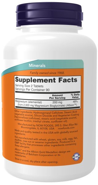 Now Foods Magnesium Glycinate 180 Tablet