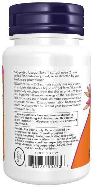 Now Foods Vitamin D3 5000 IU 240 Softgel