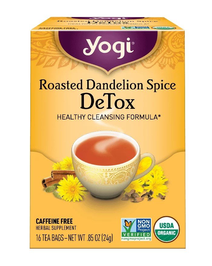 Yogi Teas Roasted Dandelion Spice Detox 16 Bags Box