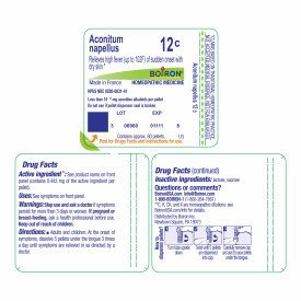 Boiron Aconitum Napellus 12C Homeopathic Single Medicine For Cough, Cold &amp; Flu 80 Pellets