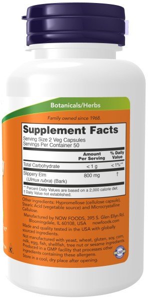 Now Foods Slippery Elm 400mg 100 Capsule