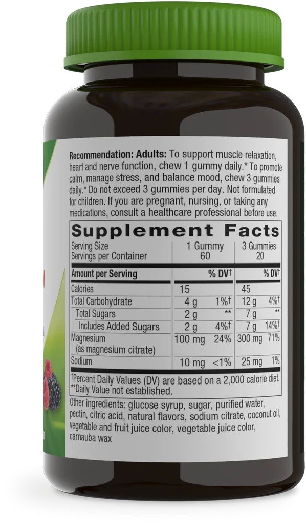 Nature&#39;s Way Magnesium Gummy-Mixed Berry Flavored 60 Gummy