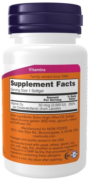 Now Foods Vitamin D-3 2000 IU 240 Softgel