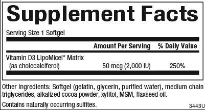 Natural Factors Vitamin D3 LipoMicel Matrix 90 Softgel