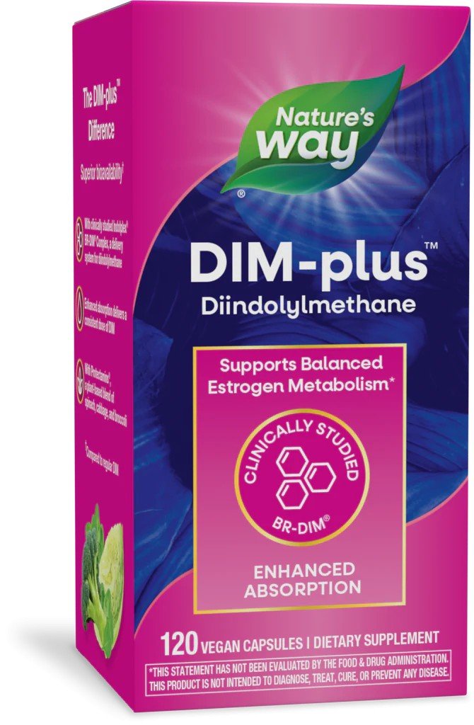 DIM-plus | Diindolylmethane | Nature's Way | Supports Balanced Estrogen Metabolism | Clinically Studied BR-DIM | Enhanced Absorption | 120 Vegan Capsules | Dietary Supplement | VitaminLife