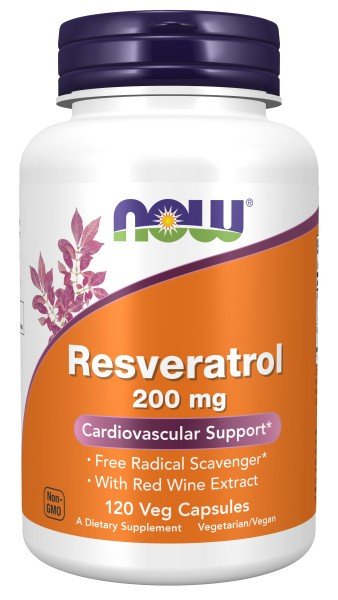 Resveratrol | Now Foods | Contains Red Wine Extract | Cardiovascular Support | Free Radical Scavenger | Non GMO | Vegan | Dietary Supplement | 120 VegCaps | Capsules | VitaminLife