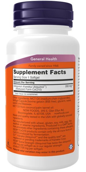 Now Foods Ubiquinol 200mg 60 Softgel