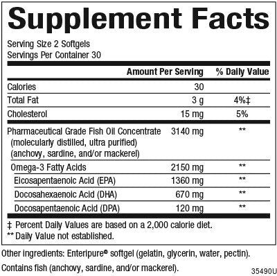 Natural Factors RxOmega-3 Ultra Strength 2,150 mg 60 Softgel