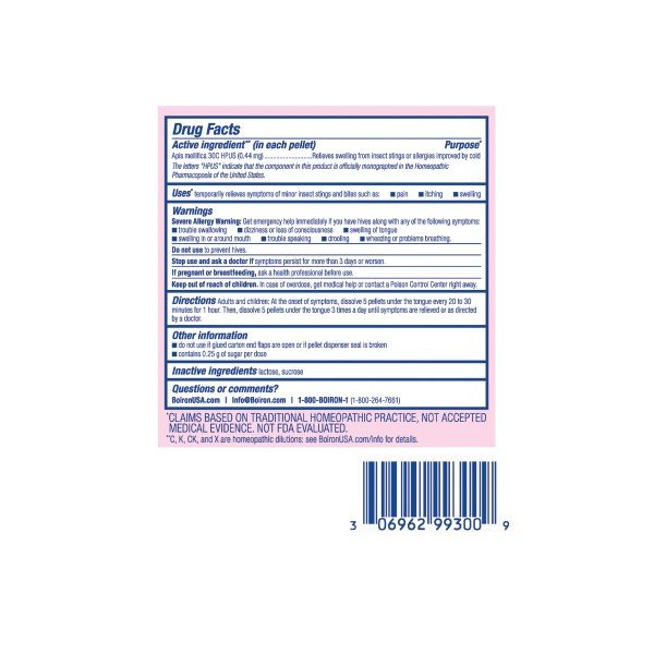 Boiron Apis Mellifica 30C 3 MDT Homeopathic Medicine For Bug Bite Relief 3 Tubes Box