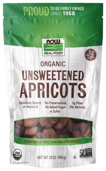 Now Foods Organic Unsweetened Apricots-16 oz. 16 oz Dried Apricot