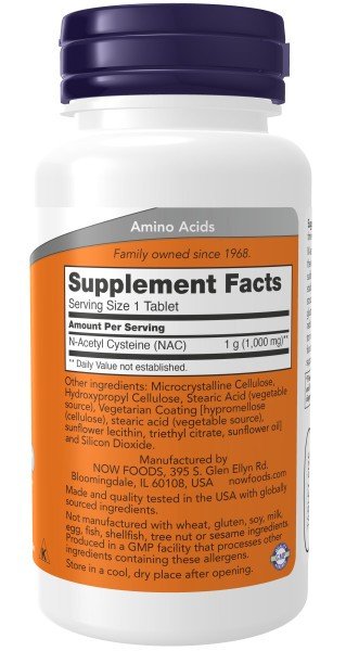 Now Foods N-Acetyl-Cysteine 1000mg 60 Tablet