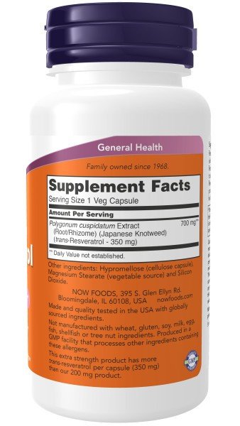 Now Foods Extra Strength Resveratrol 350 mg 60 VegCap