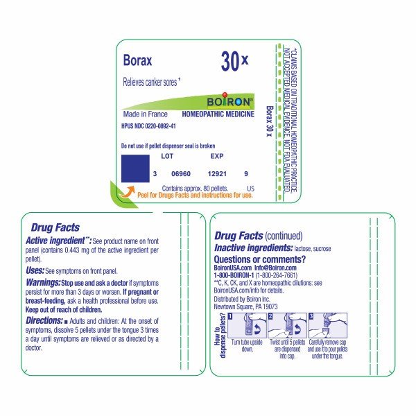 Boiron Borax 30X Homeopathic Single Medicine For First Aid 80 Pellet