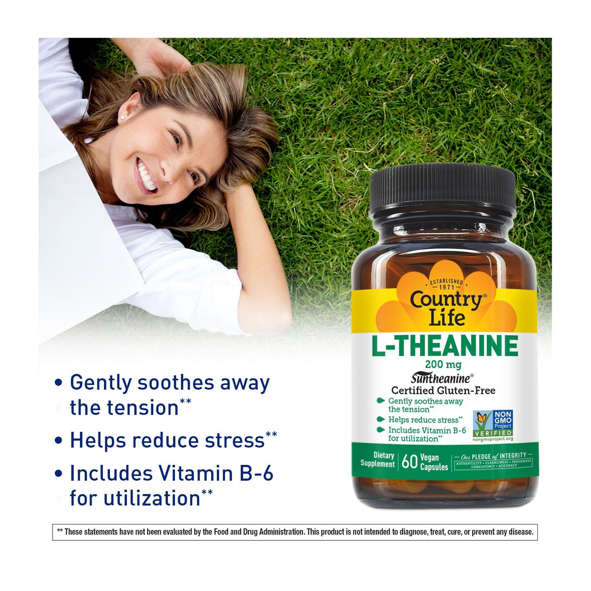 Country Life L-Theanine 200 mg 60 VegCap