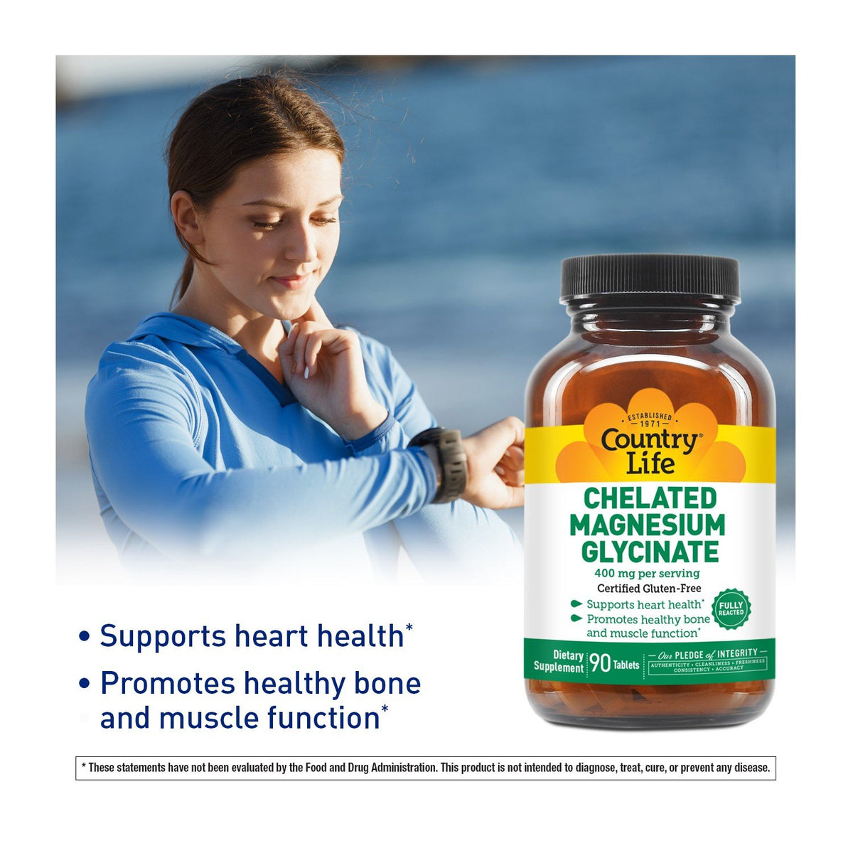 Country Life Chelated Magnesium Glycinate 90 Tablet