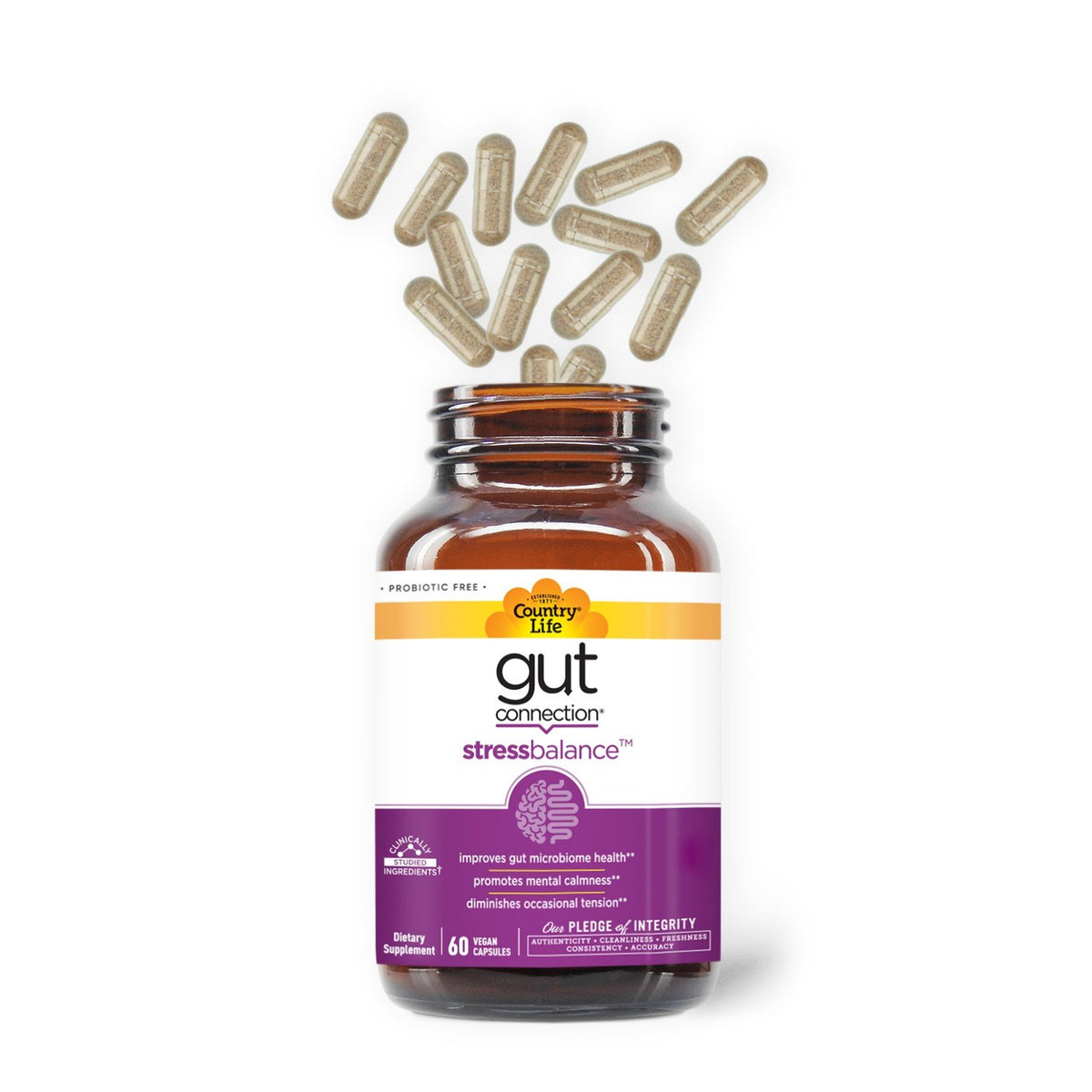 Country Life Gut Connection Stress Balance 60 Capsule