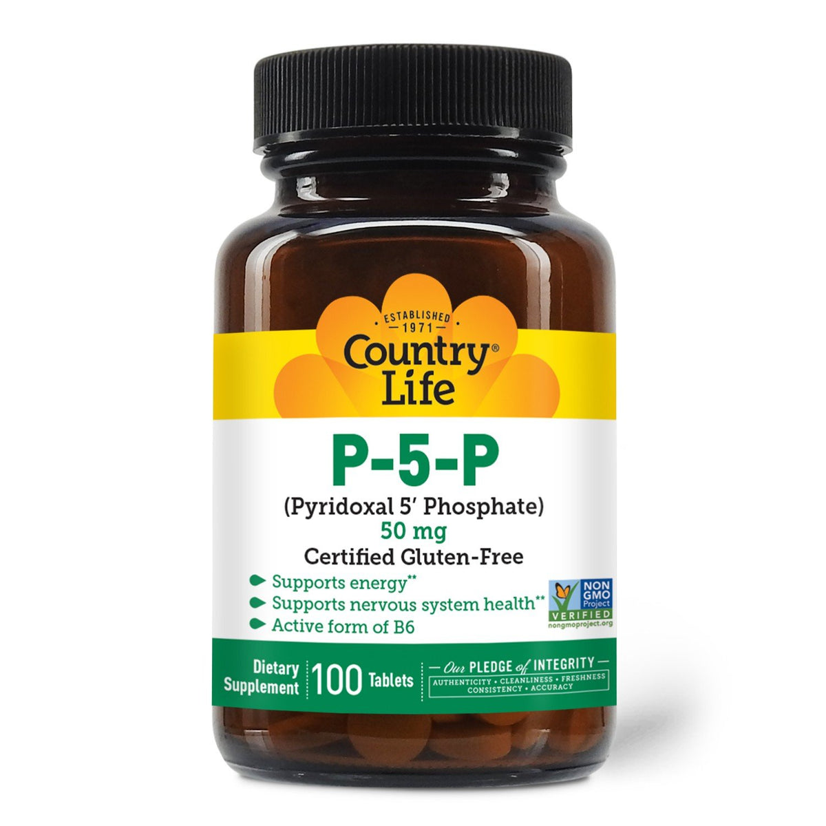Country Life P-5-P (Pyridoxal 5&#39; Phosphate) 50mg 100 Tablet