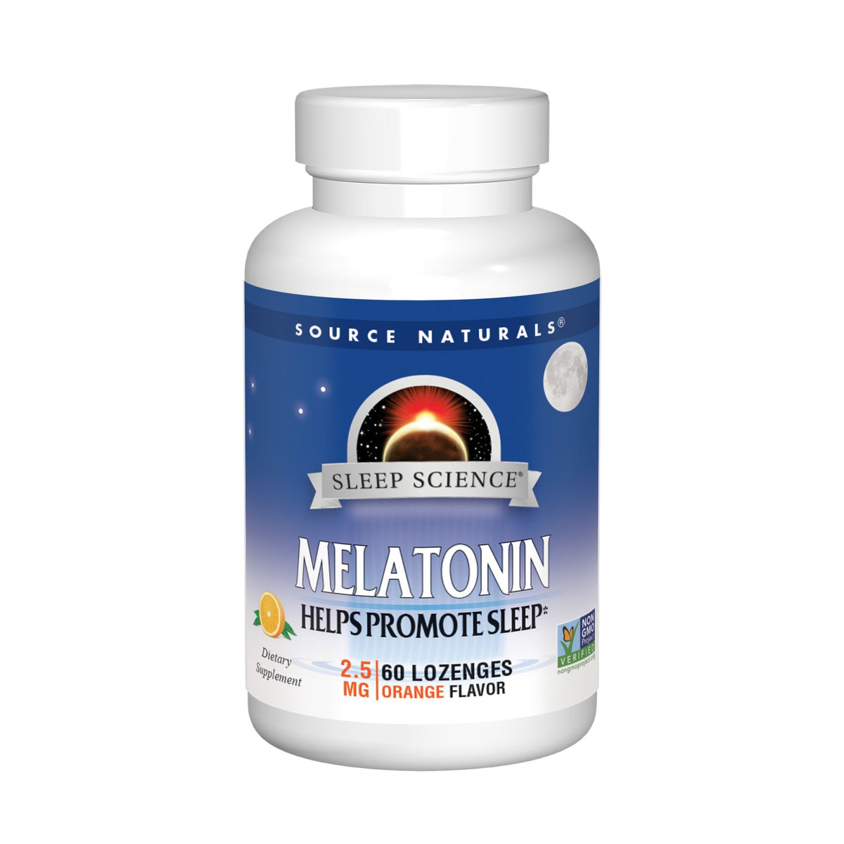 Source Naturals, Inc. Melatonin 2.5mg Sublingual-Orange 60 Lozenge