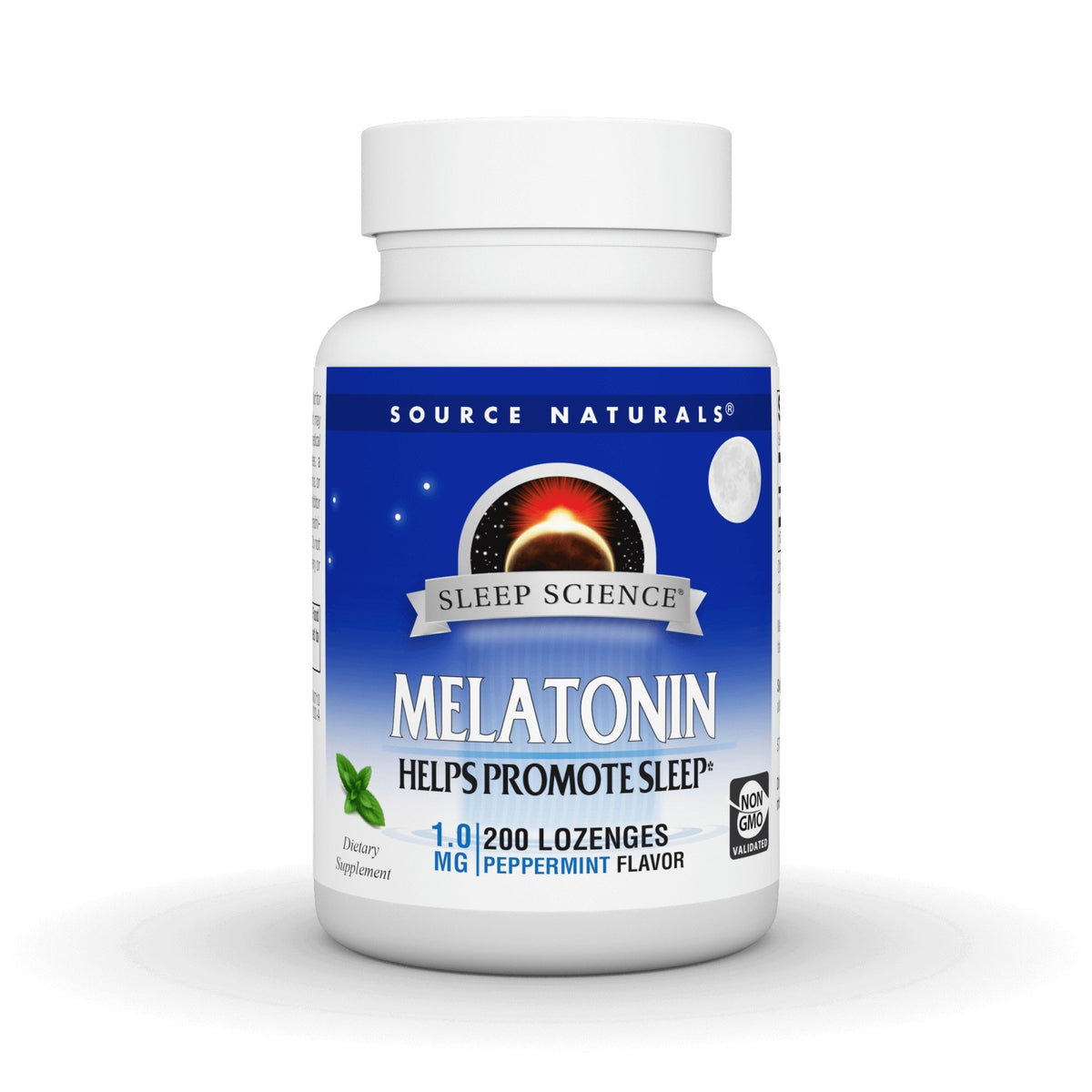 Source Naturals, Inc. Melatonin 1mg Sublingual-Peppermint 200 Lozenge