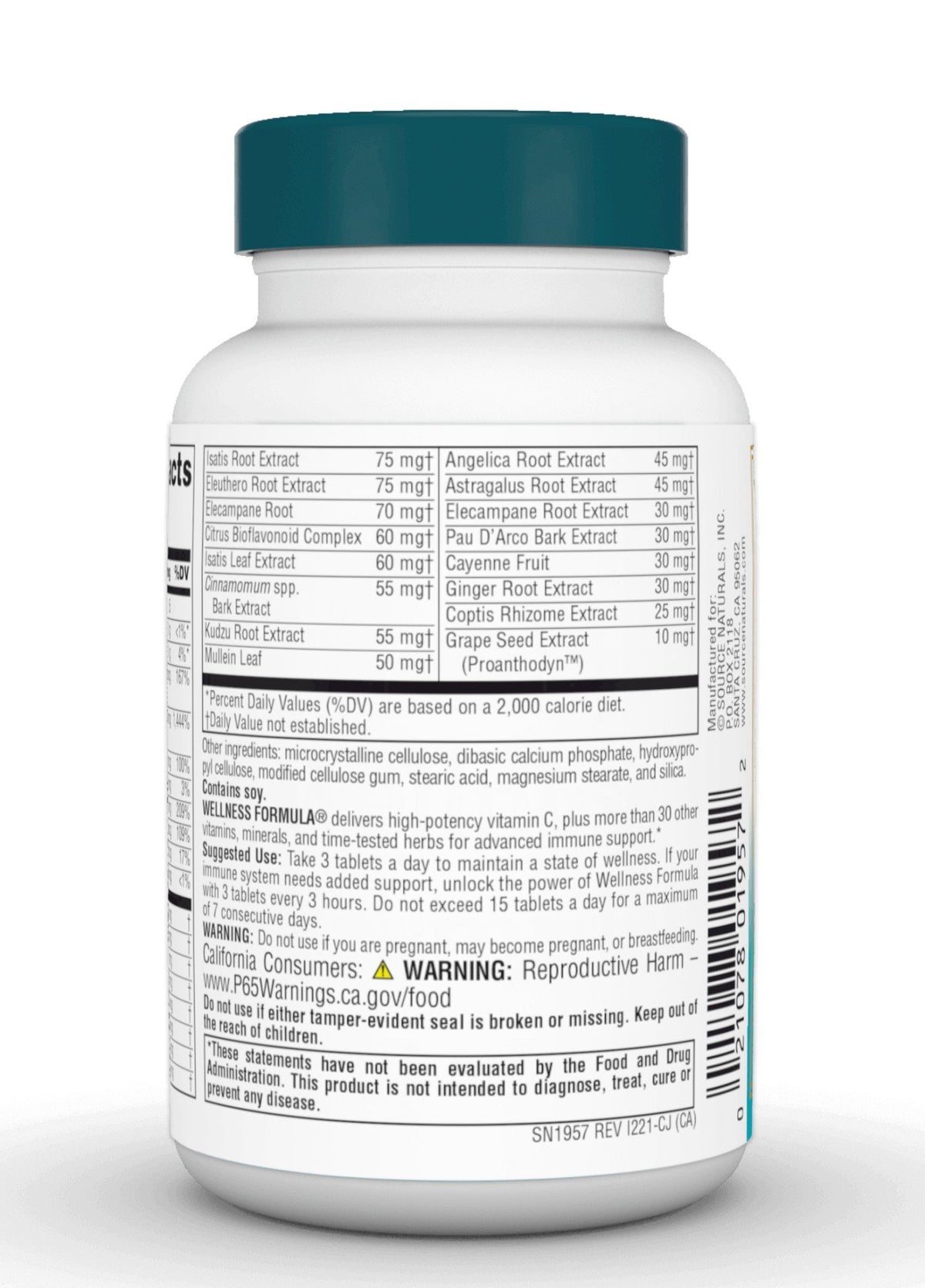 Source Naturals, Inc. Wellness Formula (CA Formula) 45 Tablet