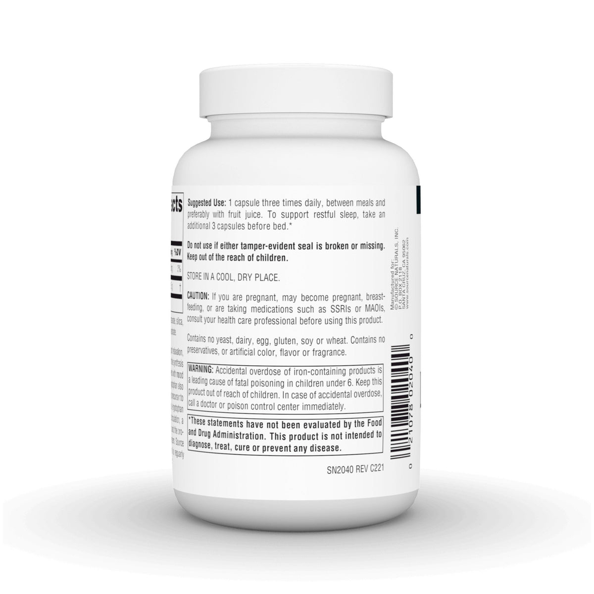 Source Naturals, Inc. L-Tryptophan 500mg 90 Capsule