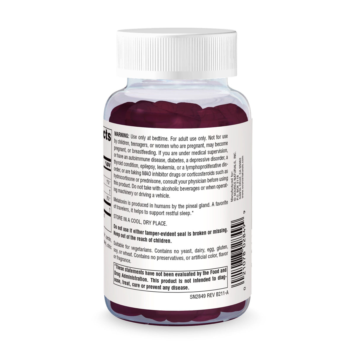 Source Naturals, Inc. Sleep Science Melatonin 5 mg Mixed Berry 60 Gummy