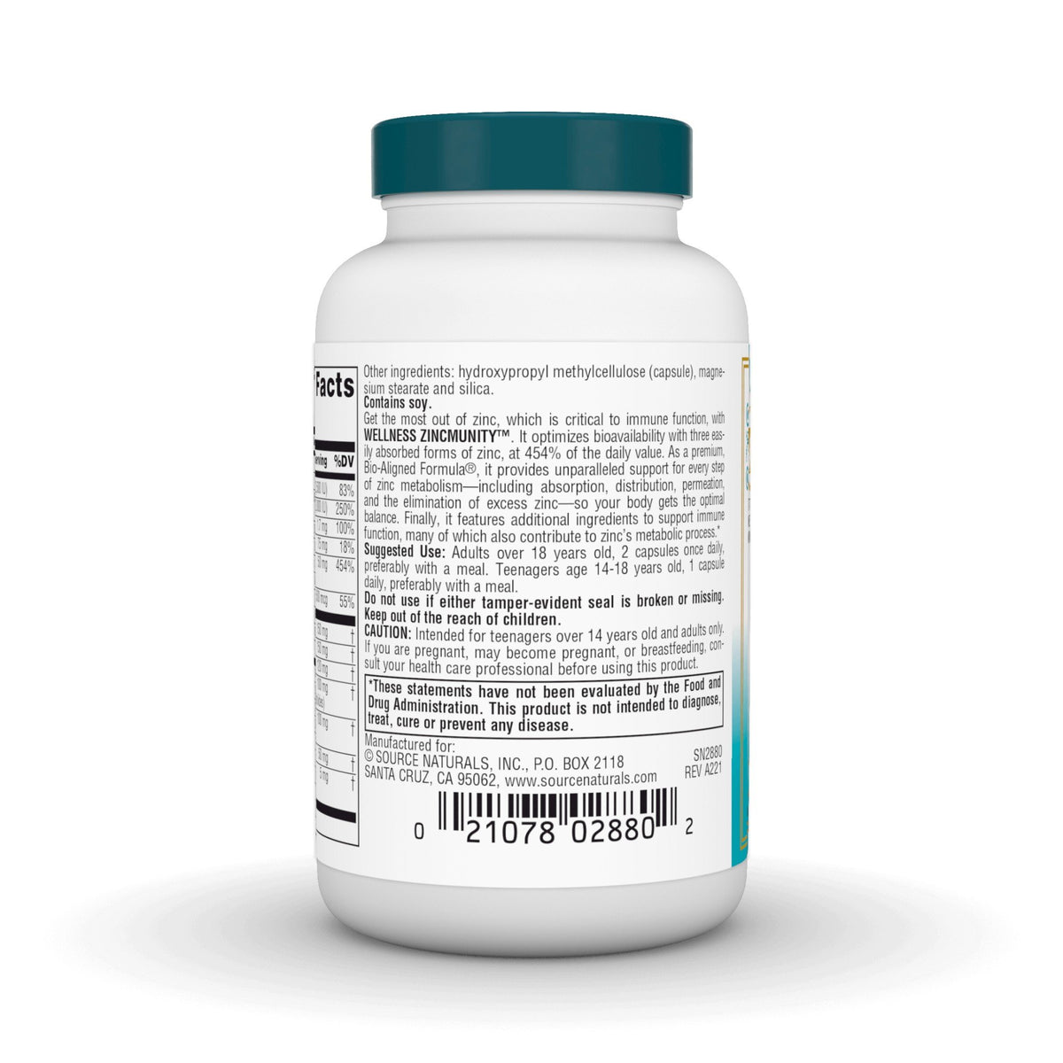 Source Naturals, Inc. Wellness ZincMunity 30 VegCap