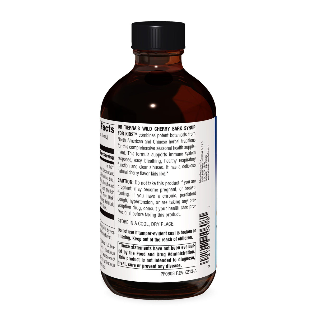 Planetary Herbals Dr Tierra&#39;S Wild Cherry Bark Syrup For Kids 8 oz Liquid