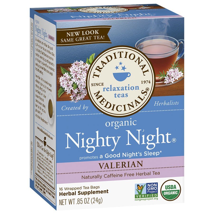 Traditional Medicinals Nighty Night Valerian 16 Tea Bags Box