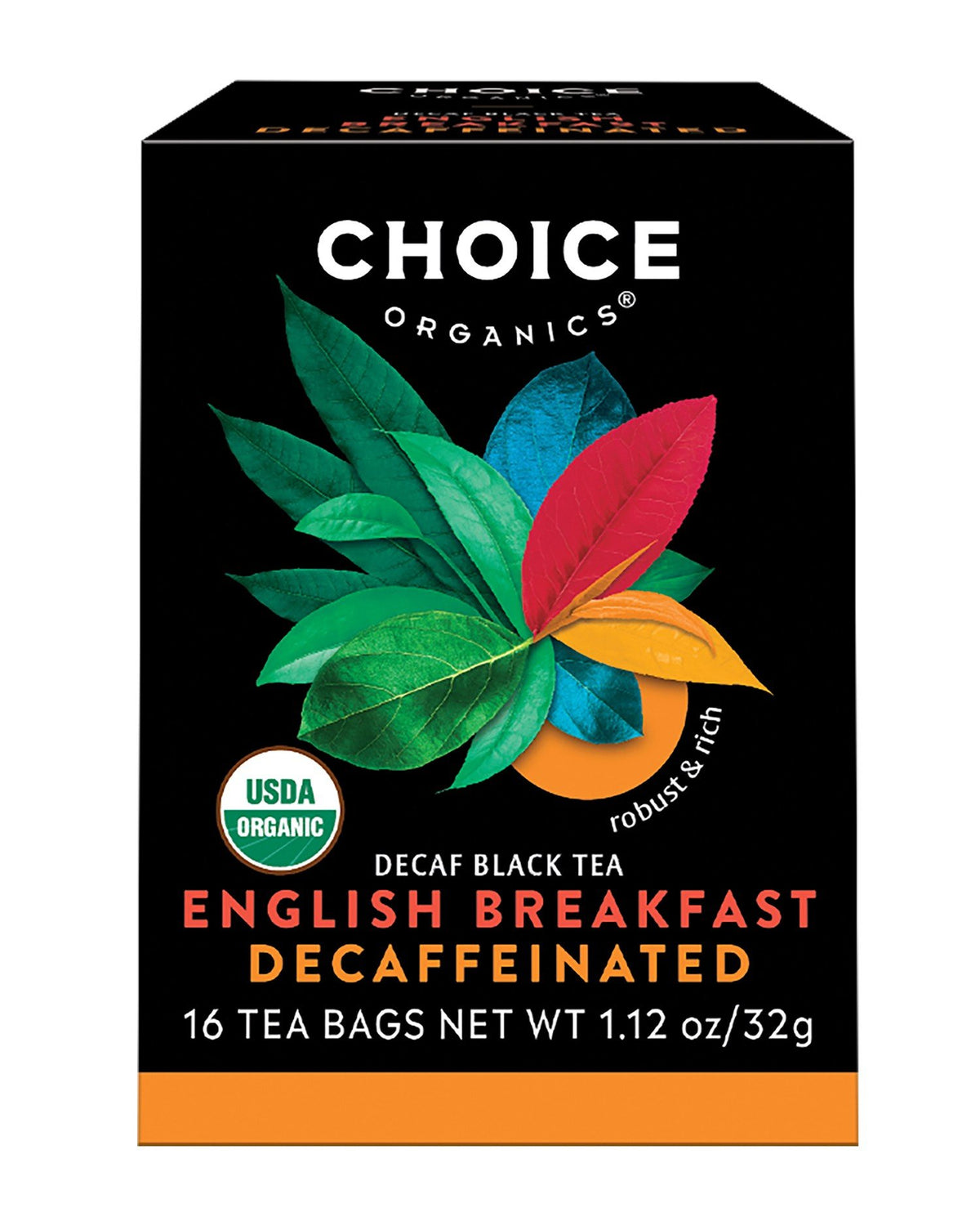 Choice Organics Organic English Breakfast Decaffeinated Tea 16 Bag