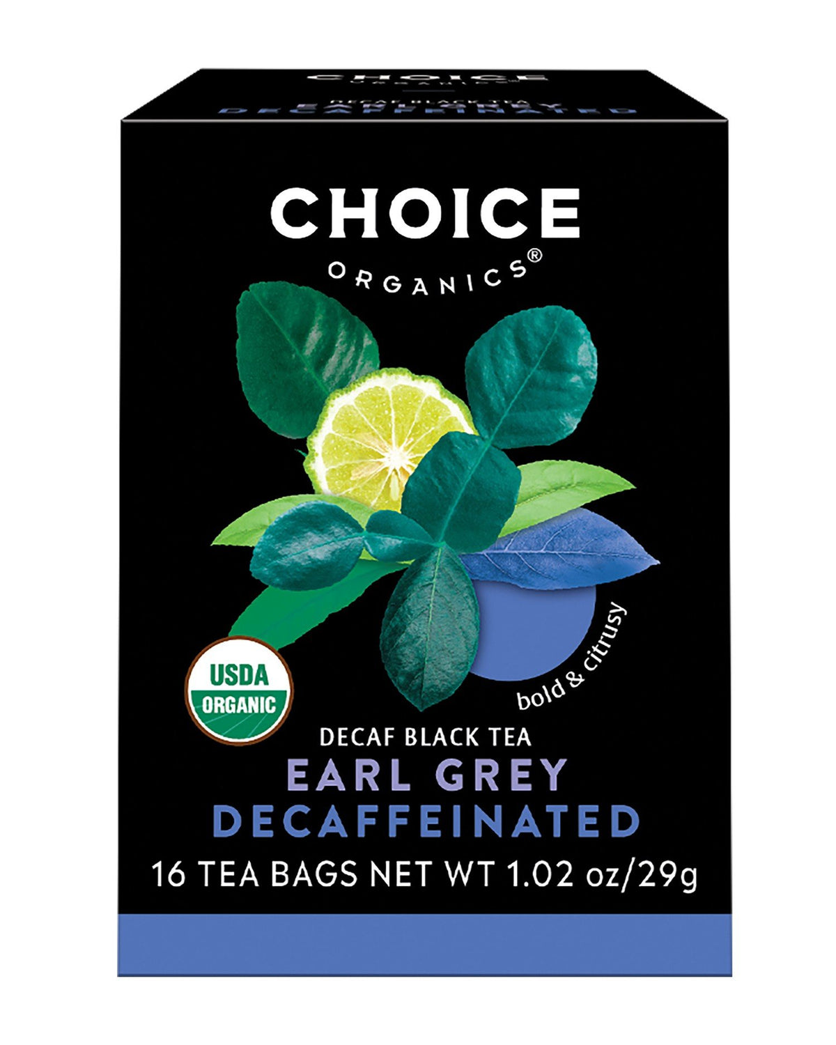 Choice Organics Organic Earl Grey Decaffeinated Tea 16 Bag