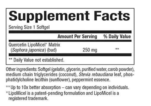 Natural Factors Quercetin LipoMicel Matrix 60 Liquid Softgel