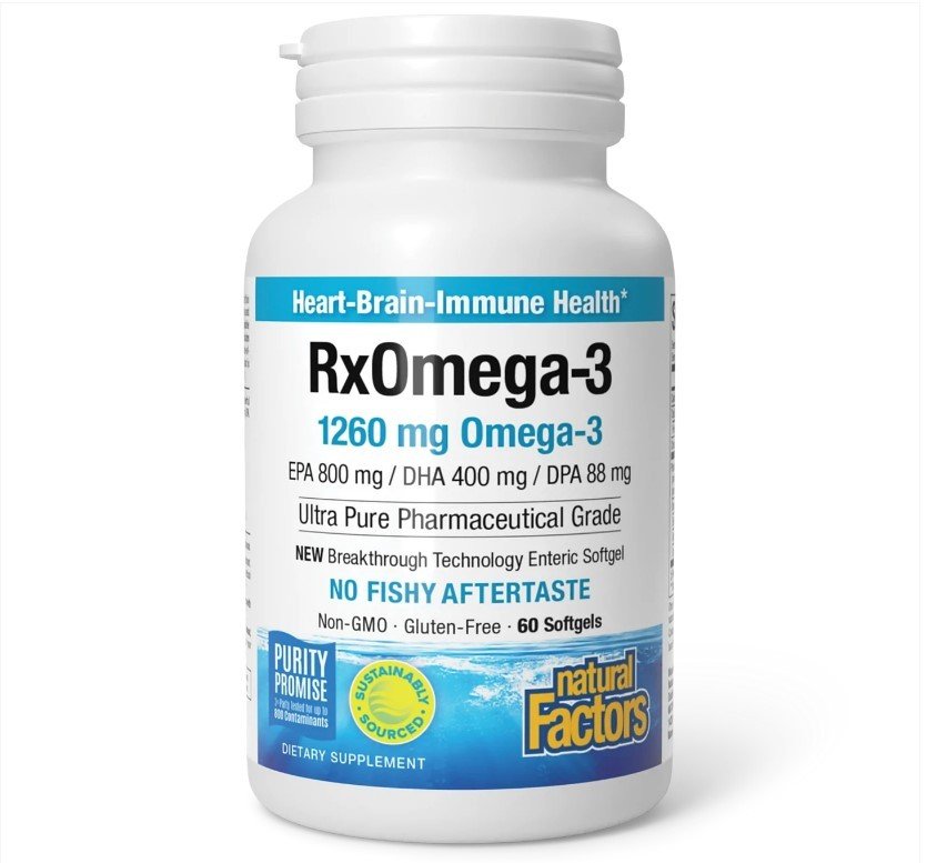 Natural Factors RxOmega 3 1260 mg Omega 3 EPA 800 mg DHA 400 mg