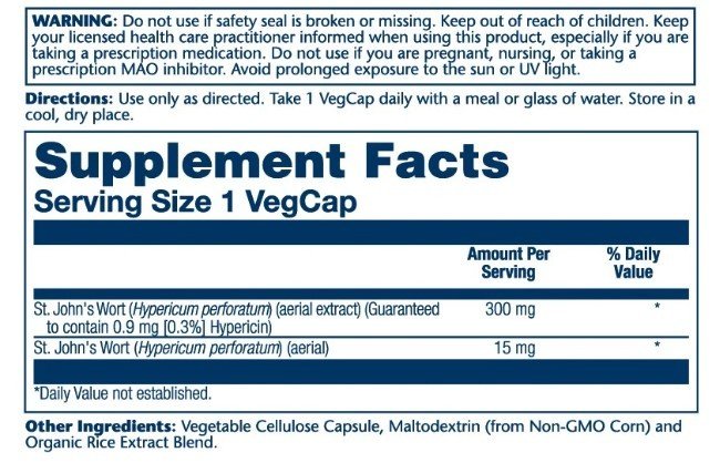 Solaray St. John&#39;s Wort 300mg 120 Capsule