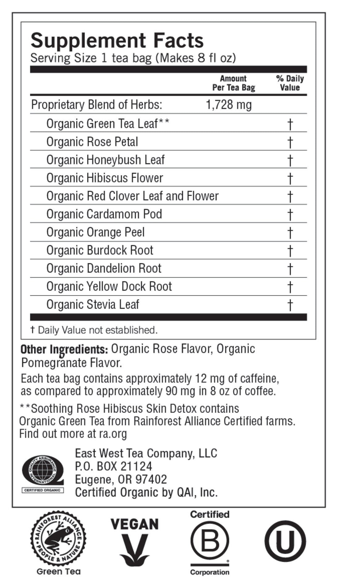 Yogi Teas Soothing Rose Hibiscus Skin DeTox 16 Bag