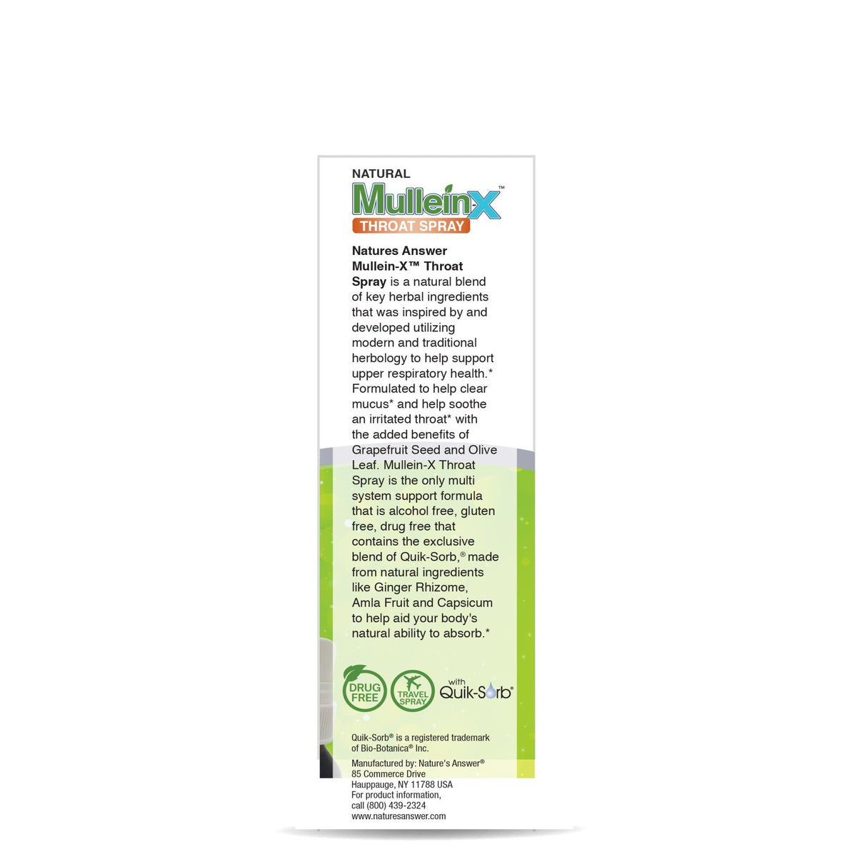 Nature&#39;s Answer Mullein-X Throat Spray 2 fl oz Liquid