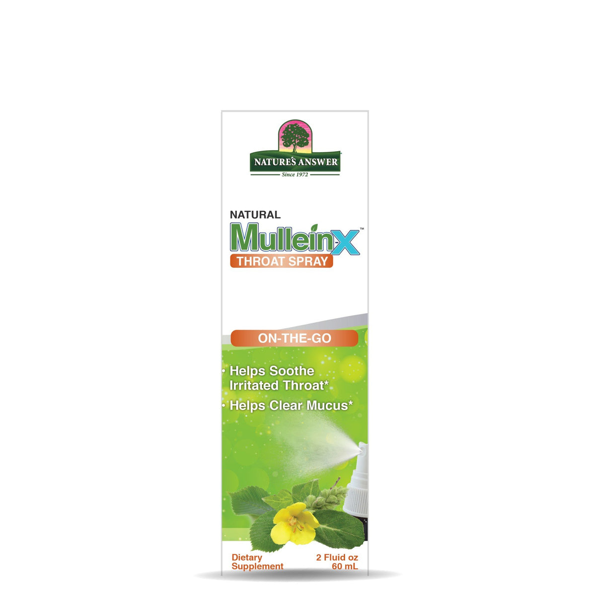 Nature&#39;s Answer Mullein-X Throat Spray 2 fl oz Liquid