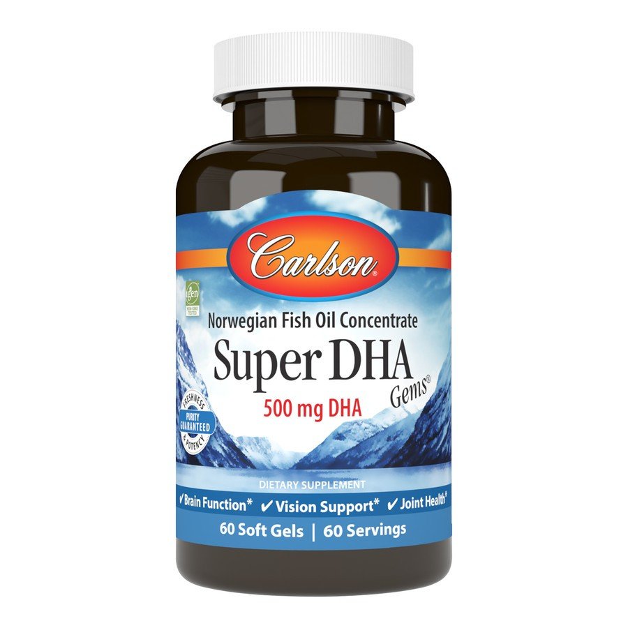 Carlson Laboratories Super DHA 500mg EPA 200mg 60 Softgel