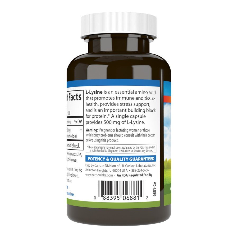 Carlson Laboratories L-Lysine 500mg 100 Capsule