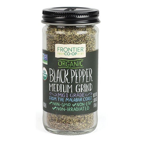 Frontier Natural Products Black Pepper, Medium Grind, Organic 1.8 oz Bottle