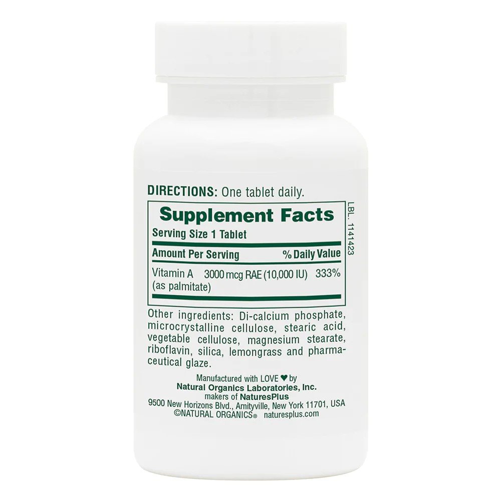 Nature&#39;s Plus Vitamin A (Water Dispersable) 10,000 IU 90 Tablet