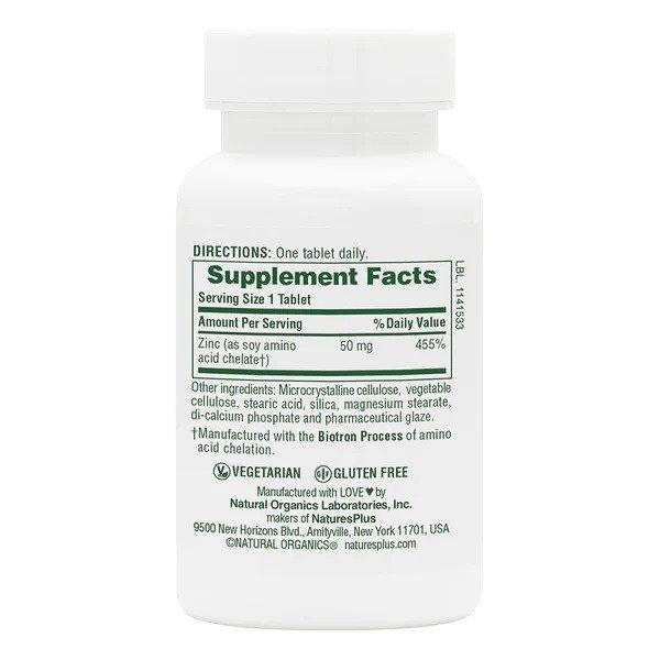 Nature&#39;s Plus Zinc 50mg 90 Tablet