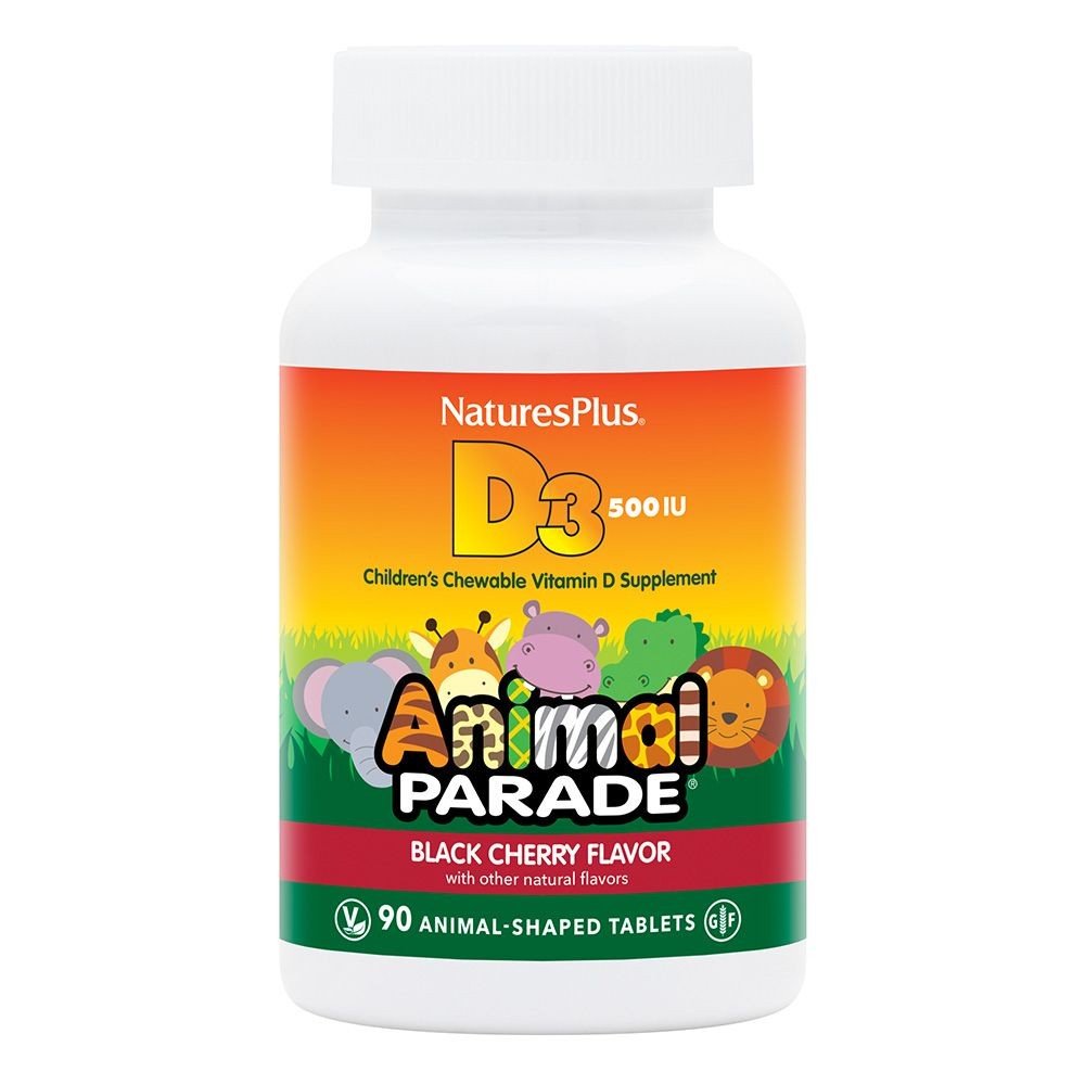 Nature's Plus Animal Parade D3 500 IU Childrens Black Cherry Flavor 90 Chewable