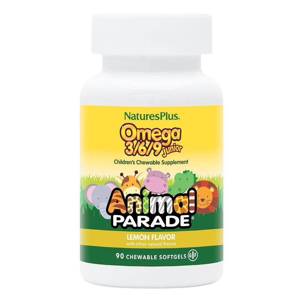 Nature's Plus Animal parade Omega 3-6-9 Junior Natural Lemon Flavor 90 Chewable Softgels