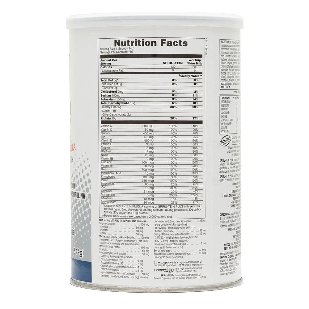 Nature&#39;s Plus Spiru-Tein Plus Vanilla 1.2 lbs Powder