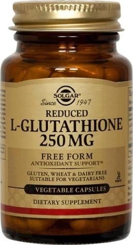 250 milligrams L-Glutathione | Solgar | Antioxidant Support | Gluten Free | Wheat Free | Dairy Free | Vegetarian | Dietary Supplement | 60 VegCaps | 60 Vegetable Capsules | VitaminLife