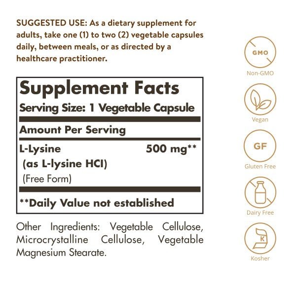 Solgar L-Lysine 500mg 250 VegCap